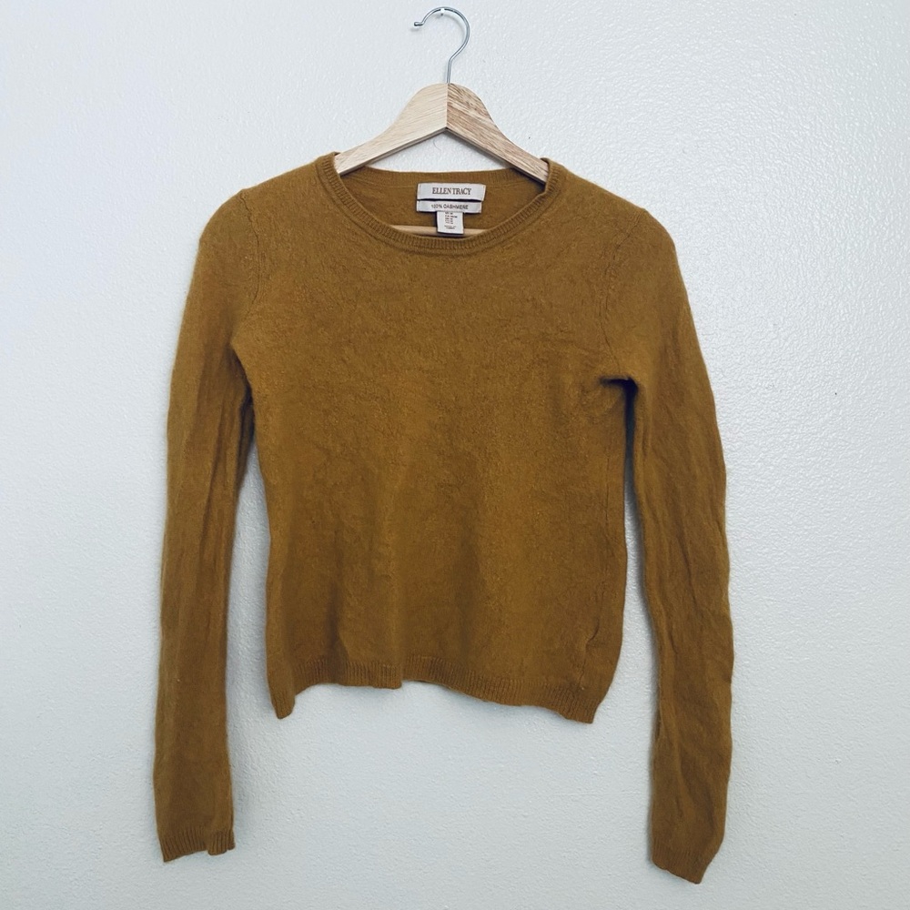 Ellen Tracy Golden Cashmere Sweater 100%Cashmere